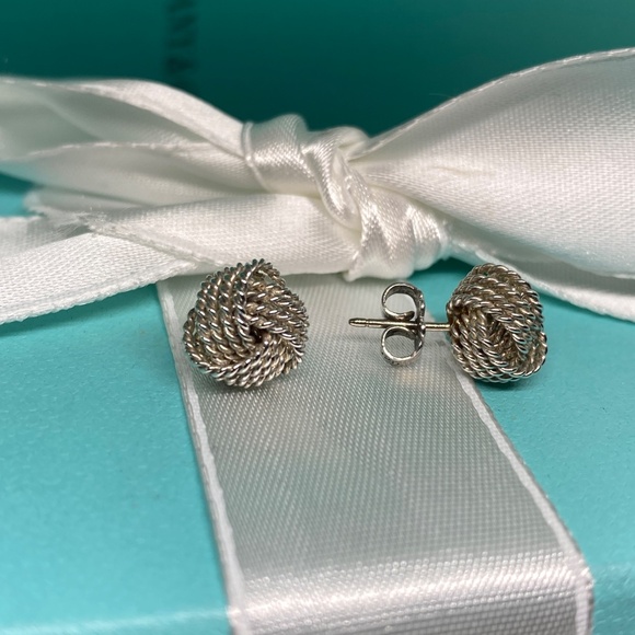 Tiffany Co twist know earrings excellent 925 with box MSRP $550 - Picture 3 of 6